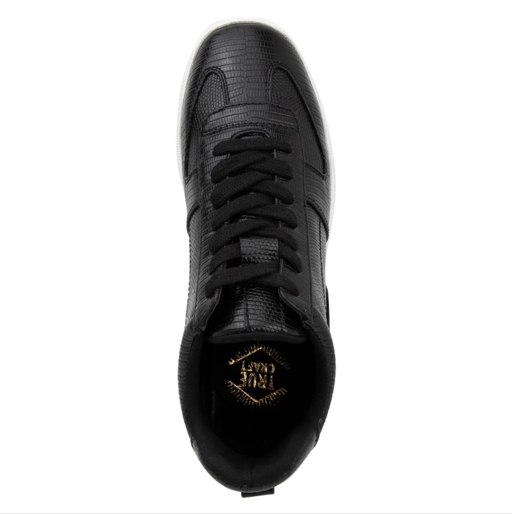 NEW Women's High Top Sneakers Black Textured Shine Lace-up Shoes 6M True Craft
